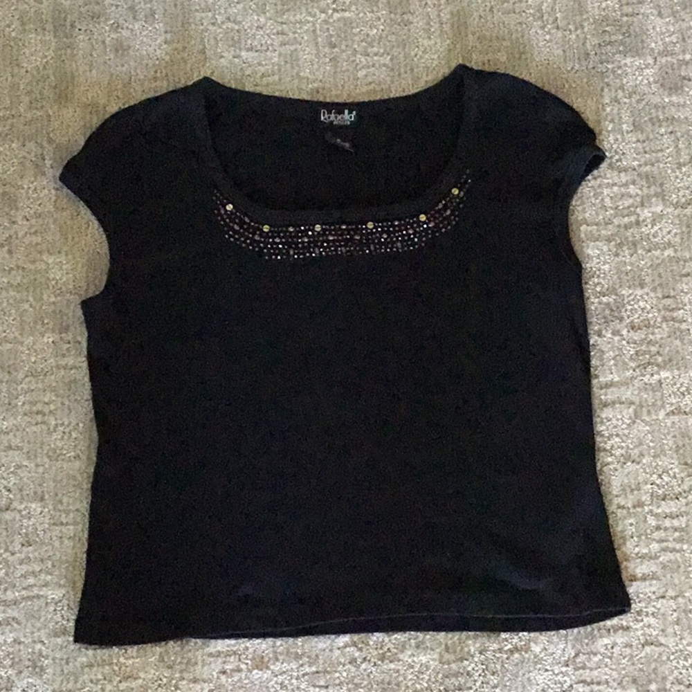 Rafaella Black short sleeve top size PM